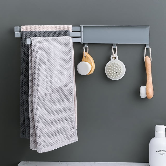 EGNMCR Non Perforated Rotary Towel Rack Wall Mounted Shelf For Bathroom wall hook