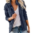 thumbnail image 2 of 2025 Women's Plus Size Jacket Women Plus Size Long Coat Daily Fall Regular Coat Extra Long Sleeve Jacket for Women Regular Fit Breathable Casual Jacket Long Sleeve Solid Color Quilted, 2 of 7