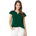 thumbnail image 2 of INSPIRE CHIC Blouse Haut pour Femme à Col en V, de Travail Décontracté, à Manches Courtes, 2 of 6
