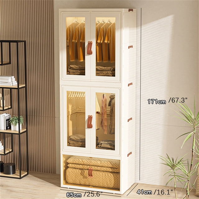 Garde-robe Pliable Simple Armoire Portable Armoire à Vêtements Chambre Chambre de Bébé Armoire Installation Rapide Gratuite Commode Armoire de Rangement