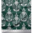 thumbnail image 1 of Soimoi Velvet Fabric Leaves & Floral Block Print Sewing Fabric Yard 58 Inch Wide, 1 of 3