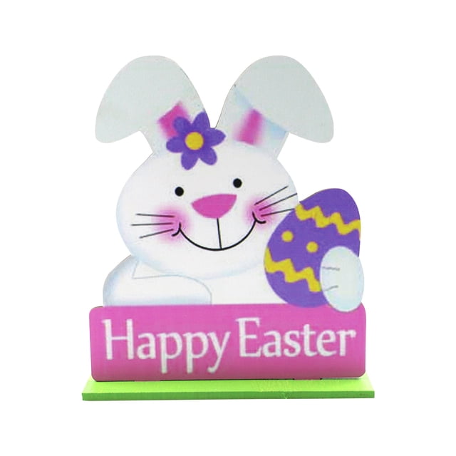EGNMCR Easter Decorations For The Home Easter Decor Easter Wooden Crafts Painted Rabbit Chick Tulips Eggs Table Decoration Crafts Ornaments Easter Decorations