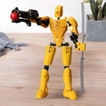 thumbnail image 3 of Yellow Articulated Robot Doll 13 Joint Movable 3D Printed Figure Diy Decompression Tool Mechanical Design No Wings Poseable For Collectors, 3 of 6