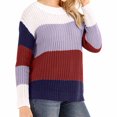 thumbnail image 2 of RKSTN Sweaters for Women Fashion Sleeves Round Neck Color Matching Loose Tops Blouse Knitted Sweater Fall Sweaters, 2 of 5