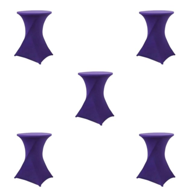 ZheElen Easy Care Stretch Round Tablecloth Versatile And Environmentally Friendly purple 5Set