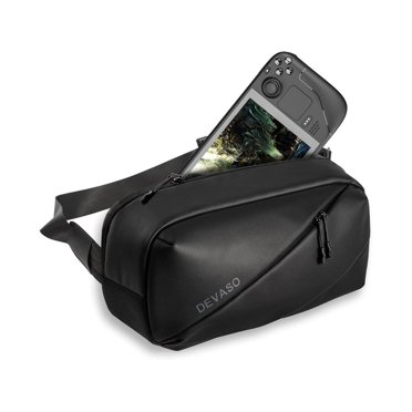 Carrying Case for Steam Deck, Protective Shoulder Bag with Pockets Fit for Steam Deck Console, Original AC Charger Adapter and dock station, Joystick Protectors, Fan Cooler and USB C Cable