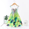 thumbnail image 3 of Ketyyh-chn99 Robe pour Bébé Fille Cadeau à Manches Longues Robe Courte en Tulle Sans Manches pour Nourrisson Robe de Demoiselle d'Honneur pour Fête d'Anniversaire Princesse Vert, 5 Ans, 3 of 4