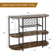 thumbnail image 2 of Gymax Vin Rack Table Café Bar Cabinet Freestanding Alcool Stand Porte-verre Rustique, 2 of 10