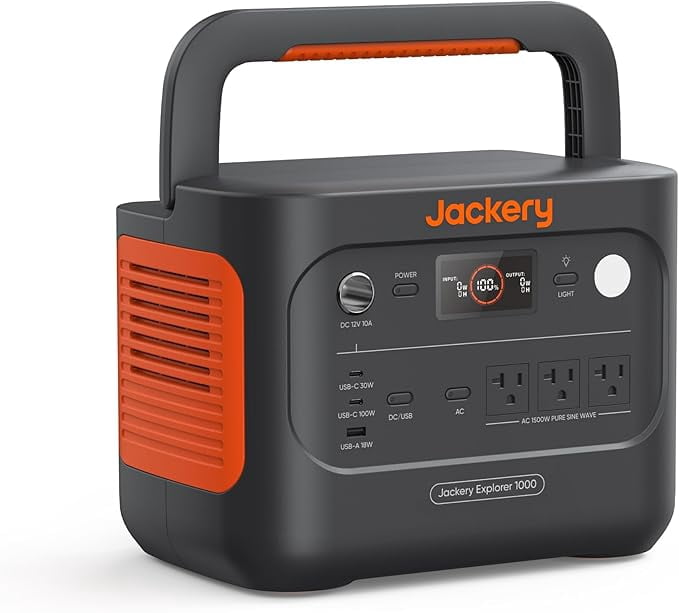 Jackery Explorer 1000 v2 Portable Power Station(2024 New Version), Solar Generator for Outdoor/Camping/Off-grid Living/RV/Emergency