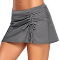 thumbnail image 2 of GPOECD Short de Bain pour Femmes Taille Haute Jupe de Bain Bas avec Design Plissé Doublure Intégrée Bas de Maillot de Bain Conservateurs pour Femmes Gris,P, 2 of 5