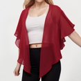 thumbnail image 2 of YOUSNH Châles et Étoles en Mousseline pour Femmes, Ouverture devant, Cardigan à Nouer pour Robe de Soirée, Châles et Étoles pour Robes de Soirée, Rouge, Taille Unique, 2 of 9