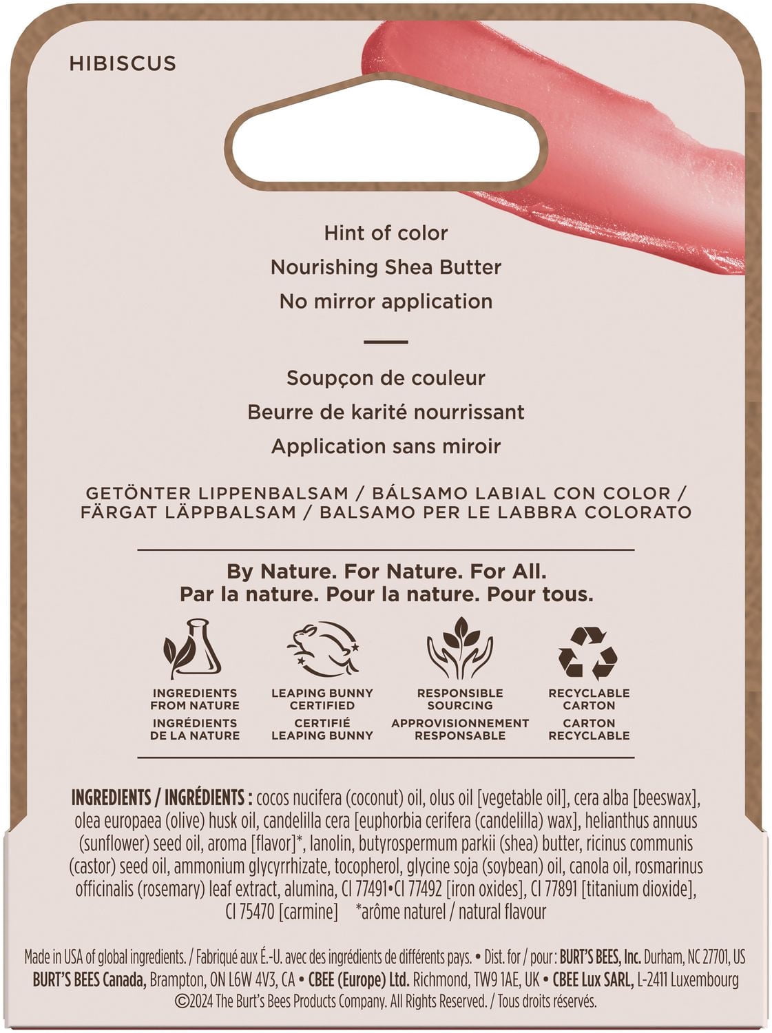 Burt's Bees 100% Natural Origin Moisturizing Tinted Lip Balm