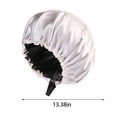 thumbnail image 3 of EGNMCR Reversible Silk Satin Cap For Sleeping, Adaptable Button Silk Satin Hair Cap, Fashionable Double Layer Hair Cap sleeping cap, 3 of 6