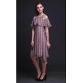 thumbnail image 4 of Bimba Pink Floral Printed Womens Cold Shoulder Tunic Party Round Neck Shift Dress - Medium, 4 of 6