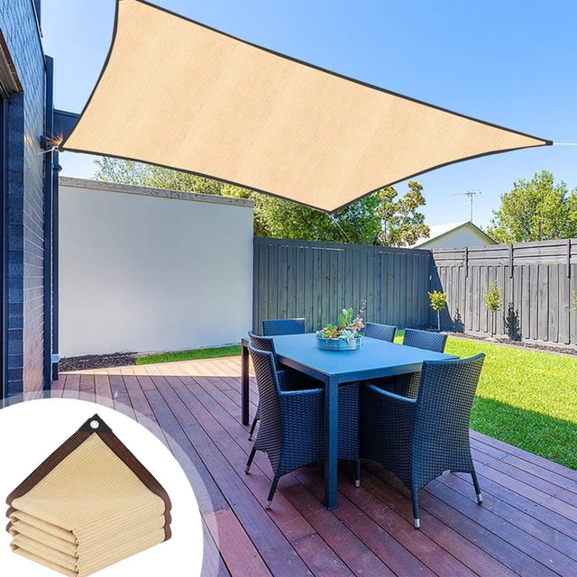 Agiferg Voile d'Ombrage Rectangulaire, Auvent Blocage Uv Robuste, Toile d'Ombrage Commerciale Extérieure pour Sable Rectangle Robuste Perméable Toile d'Ombrage pour Cour Arrière pour Patio Jardin Bac à Sable