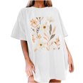 thumbnail image 2 of Blouses for Women, Womens Flowers Printing Casual T-Shirts Short Sleeve Oversized Tops, 2 of 7