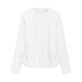 thumbnail image 4 of Curenmufel Chandails à Manches Longues pour Ados, Chandails à Manches Longues pour Filles, T-Shirts à Col Rond pour Enfants, Hauts d'Automne, Tees, Taille 9-10 (Blanc, 9-10 Ans), 4 of 5