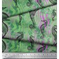 thumbnail image 2 of Soimoi Polyester Crepe Fabric Texture & Sea Horse Ocean Print Sewing Fabric Yard 42 Inch Wide, 2 of 3