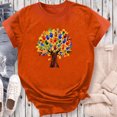 thumbnail image 4 of Dadaria T-shirt pour Femmes Orange Chemise à Manches Courtes T-Shirt Col Rond Hauts Chandail d'Été Blouses L, 4 of 5