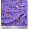 thumbnail image 1 of Soimoi Satin Silk Fabric Leaves,Floral & Honey Bee Insects Fabric Prints by Yard 42 Inch Wide, 1 of 3