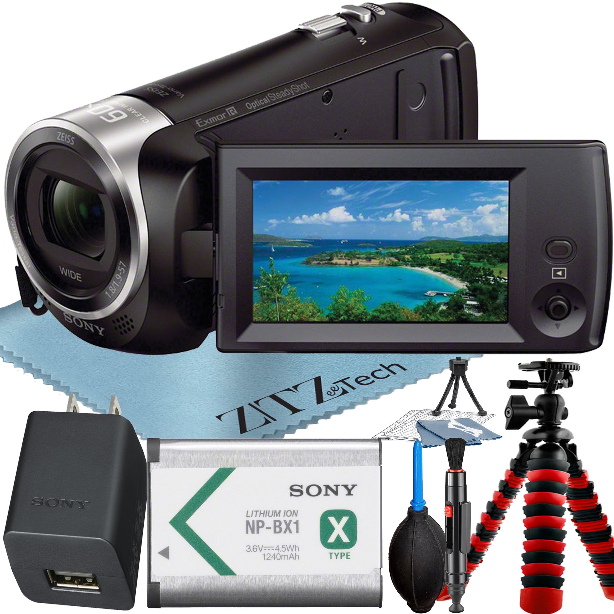 Sony HDR-CX405 HD Handycam Camcorder Video Recording with Tripod +