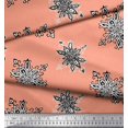 thumbnail image 2 of Soimoi Polyester Crepe Fabric Floral Block Printed Craft Fabric by The Yard 52 Inch Wide, 2 of 3