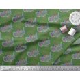 thumbnail image 3 of Soimoi Green Poly Georgette Fabric Text,Star & Firecrackers Party Printed Craft Fabric by the Yard 42 Inch Wide, 3 of 3