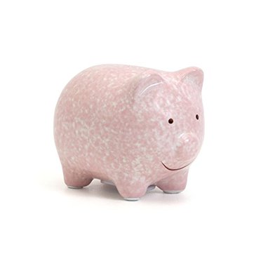 Child to Cherish Mini Ceramic Piggy Bank for Girls, Pink