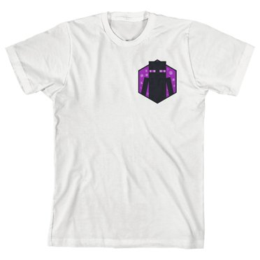 Minecraft Franchise Enderman Badge Youth White Graphic Tee-Large