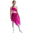 thumbnail image 1 of Jhaoyu Robe de Danse Lyrique Moderne Jazz pour Filles Enfants Justaucorps Irrégulier Performance Danse Rose Vif 10, 1 of 7