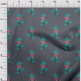 thumbnail image 2 of oneOone Cotton Poplin Fabric Leaves & Floral Block Decor Fabric Printed BTY 56 Inch Wide, 2 of 4