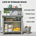 thumbnail image 4 of Outsunny Potting Benches for Outside with Faucet, Removable Sink, Shelves, 4 of 10