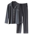 thumbnail image 2 of Gift TIMIFIS Mens Pajama Set Soft Long Sleeve Pajamas for men Lightweight Button Up Sleepwear Lounge Pjs Set With Pockets pring/Summer, 2 of 6