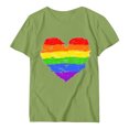 thumbnail image 1 of JIRNDf T-Shirt pour Femmes Hauts Tendance Été Imprimé Floral Col Rond Décontracté Manches Courtes Confortable Élégant Mignon T-Shirts Graphiques pour Femmes Chemises Vert P, 1 of 4