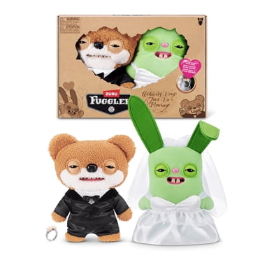 Fuggler Wedding Fuggs 9-Inch Plush 2-Pack by ZURU – Funny Ugly Monster Stuffed Animals with Human-Like Teeth & Tooth Ring, Collectible Plush for Kids, Tweens, Teens & Adult Fans