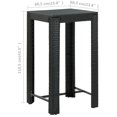 thumbnail image 3 of vidaXL Ensemble de Bar de Jardin 3 Pcs avec Coussins Poly Rotin Noir, 3 of 5