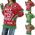 thumbnail image 2 of Zhanying Hauts d'Automne pour Femmes Col Rond Tenue Décontractée Haut des Fêtes Laid Christmas Sweater Tenue de Jeu de Fête, 2 of 4