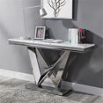 thumbnail image 1 of Bowery Hill Table Console Moderne à Piédestal en Métal, Fini Chrome, 1 of 3