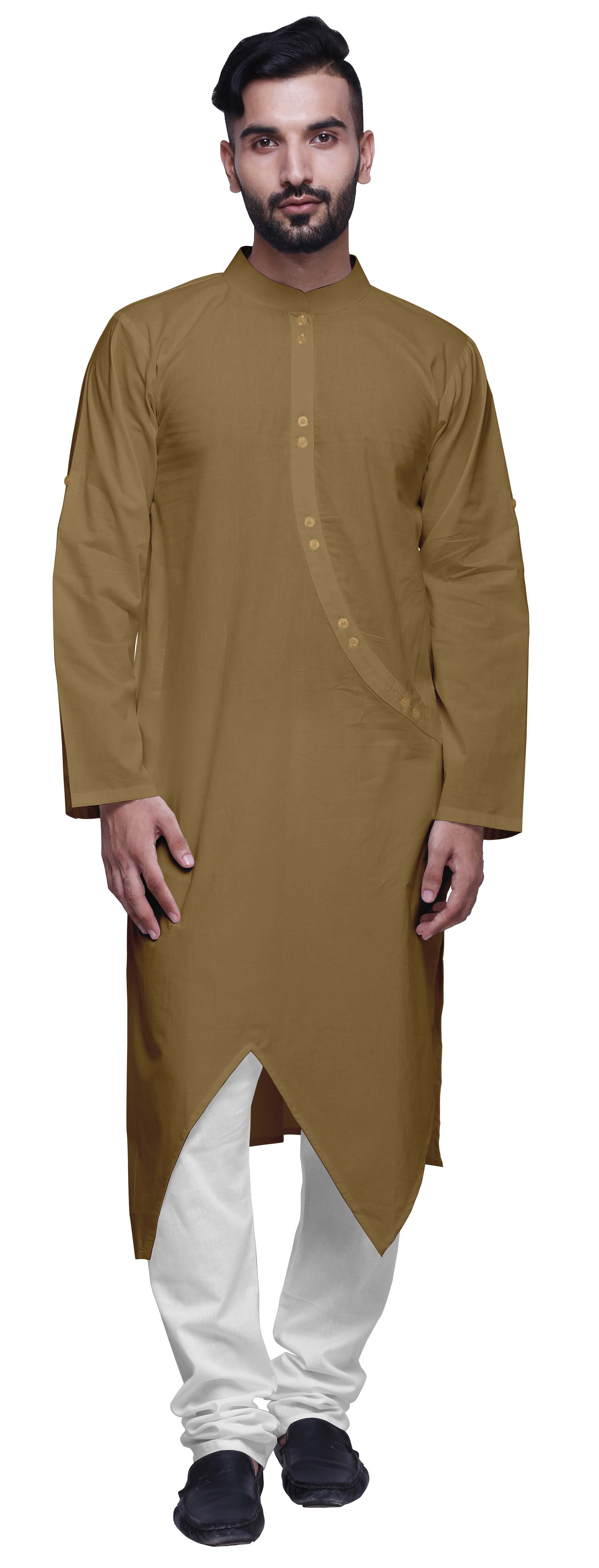 Atasi Cotton Long Kurta For Men Designer Clothing Button Down Solid Ethnic Kurtas