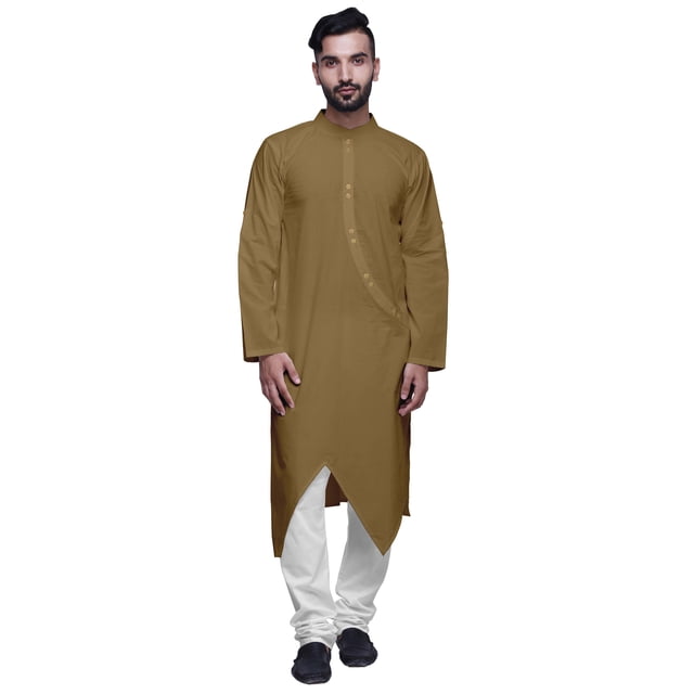 Atasi Cotton Long Kurta For Men Designer Clothing Button Down Solid Ethnic Kurtas