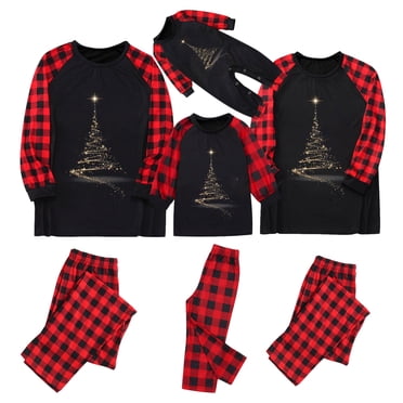 Yammkia Famille Christmas Pajamas Ensembles Assortis Bébé 2025 Christmas Pajamas Famille Assortie Sets Christmas Pyjamas Noël Vêtements de Nuit pour Femmes Hommes Couples Adultes Enfants (Rouge,3-6 Mois)