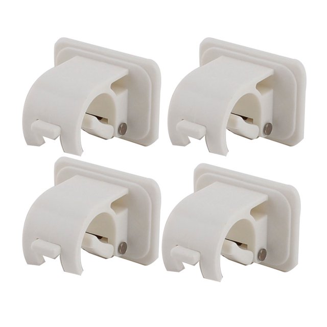 Unique Bargains Home Houseware Plastic Rolling Pin Self Adhesive Wall Hangers Hooks 4 PCS