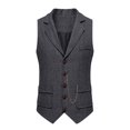 thumbnail image 2 of EGNMCR Tank Tops Men Men Solid Fashion Have Pockets Button Turn-down Collar Tanks Tops Blouse, 2 of 9