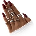 thumbnail image 1 of ORUYROP 3-10 Pcs Knuckle Rings Set Stainless Steel Ring Simple Smooth Finger Stackable Rings Set for Women Plain Band Rings, 1 of 7