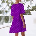 thumbnail image 5 of Liquidation d'Été 2025! Robe pour Femme Grande Taille, Liquidation de Robes d'Été pour Femmes, Robe d'Été Décontractée pour Femme Douce et Mignonne à Col en V avec Poches, Manches Courtes, Volants, 5 of 5