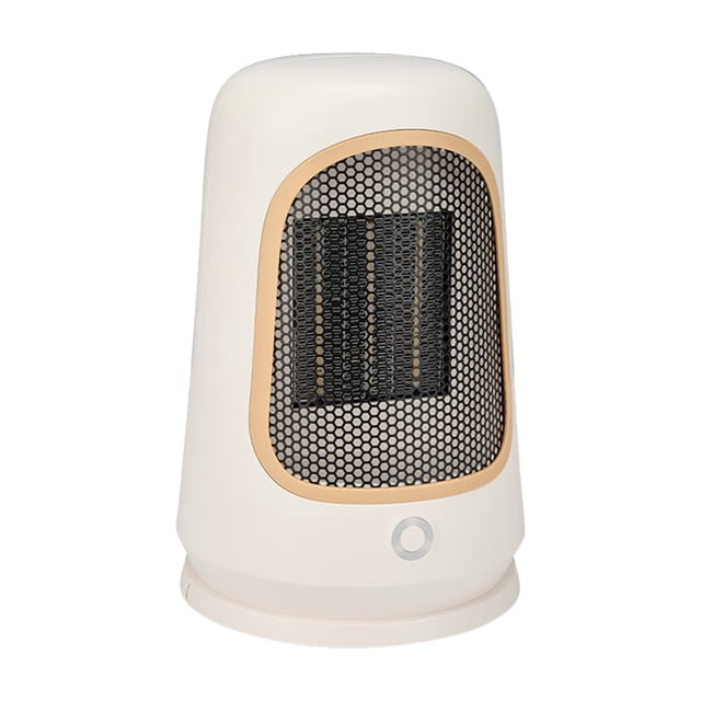 LNGOOR Battery Operated Heaters Desktop Heater Heating Electric Heater Home Heater High Power Mini Heater. Compact and portable design with a white ABS+PBT flame-retardant body and a honeycomb-style front grille. Features adjustable temperature and fan settings for efficient heating. Ideal for small spaces like desks or offices. Lightweight and easy to move, with simple button controls for convenient operation.