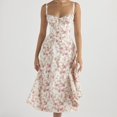 thumbnail image 2 of Robe Midi Bandage Femme Imprimé Floral Mode Sans Manches Vestidos, 2 of 7