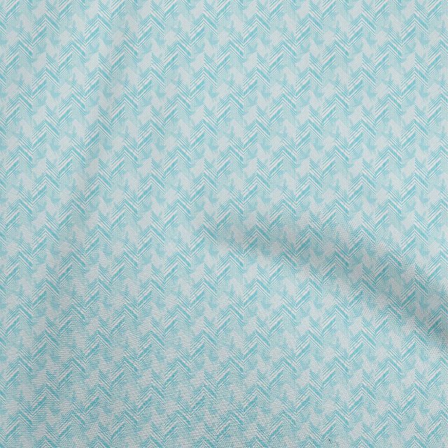 oneOone Viscose Chiffon Light Blue Fabric Chevron Sewing Material Print Fabric By The Yard 42 Inch Wide
