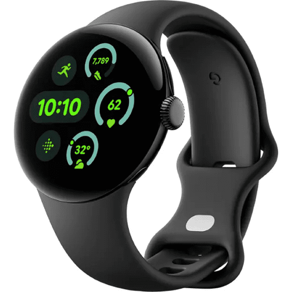 Refurbished Google GA05757-US Pixel Watch 3 (41mm) Smartwatch with Obsidian Band, Matte Blac