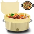 thumbnail image 1 of AMERTEER Slow Cooker Liners Fit for 8 Qt Crock Pot Silicone Cooking Bags Liners Divider Insert for Oval Or  Cooker Leakproof and Dishwasher Safe, 1 of 9
